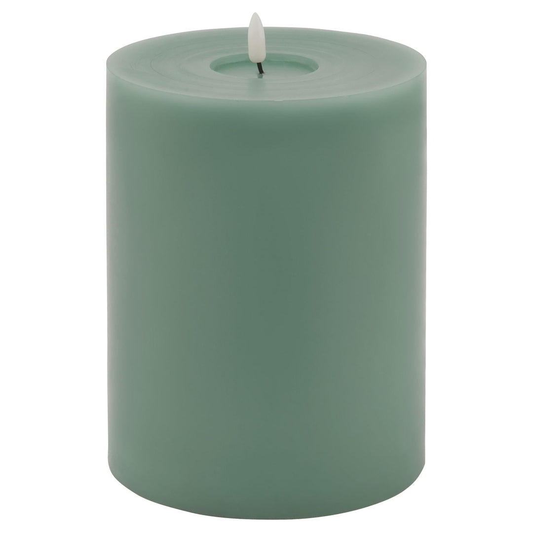 Luxe Collection Melt Effect 6x8 Sage LED Wax Candle - Modern Rattan Ltd