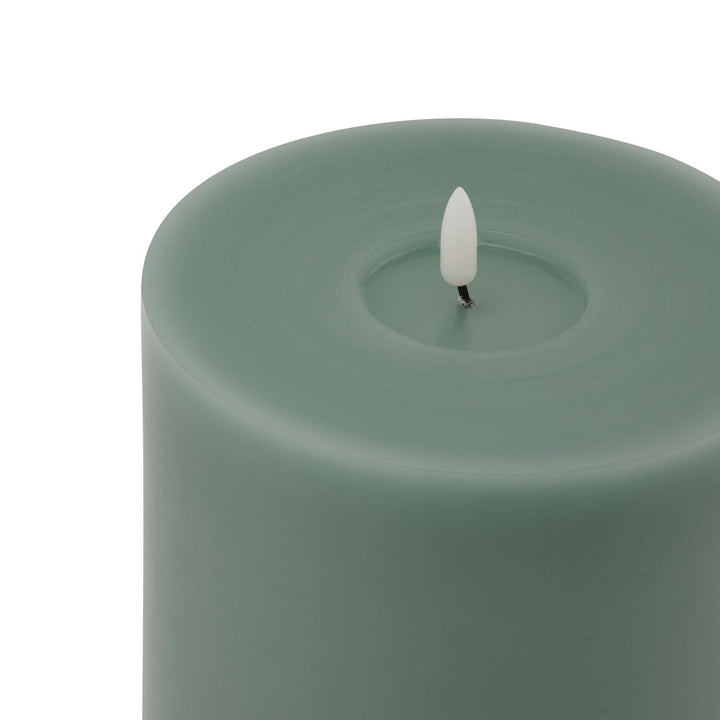 Luxe Collection Melt Effect 6x8 Sage LED Wax Candle - Modern Rattan Ltd