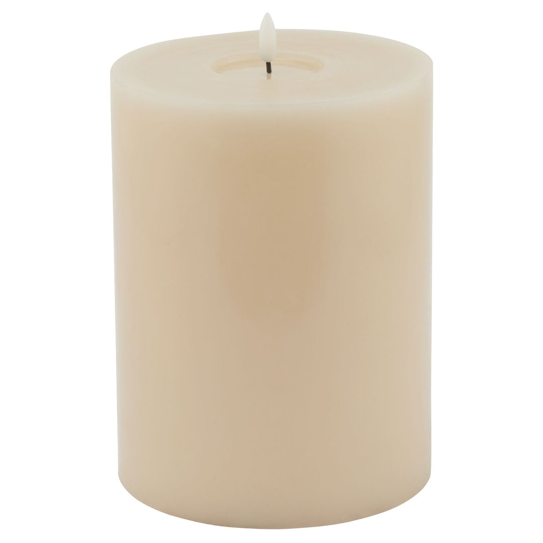 Luxe Collection Melt Effect 6x8 Taupe LED Wax Candle - Modern Rattan Ltd