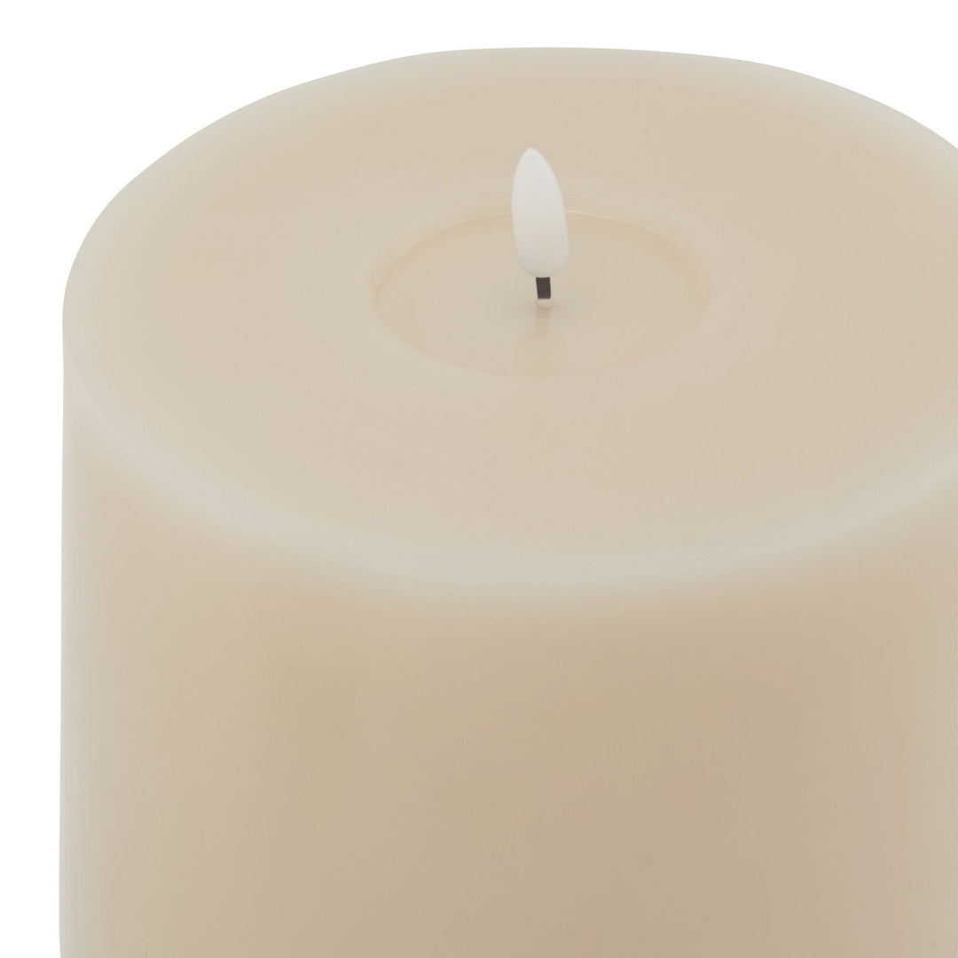 Luxe Collection Melt Effect 6x8 Taupe LED Wax Candle - Modern Rattan Ltd