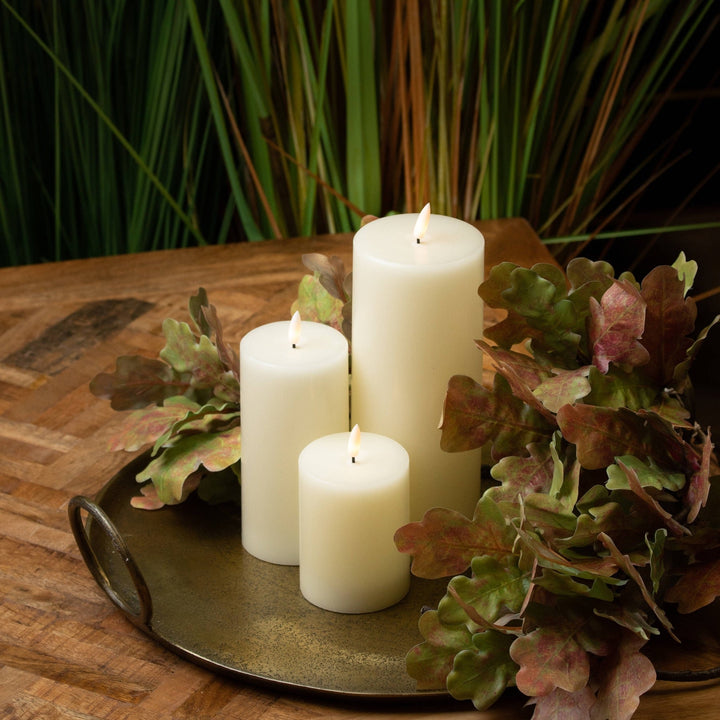 Luxe Collection Natural Glow 3 x 4 LED Cream Candle - Modern Rattan Ltd