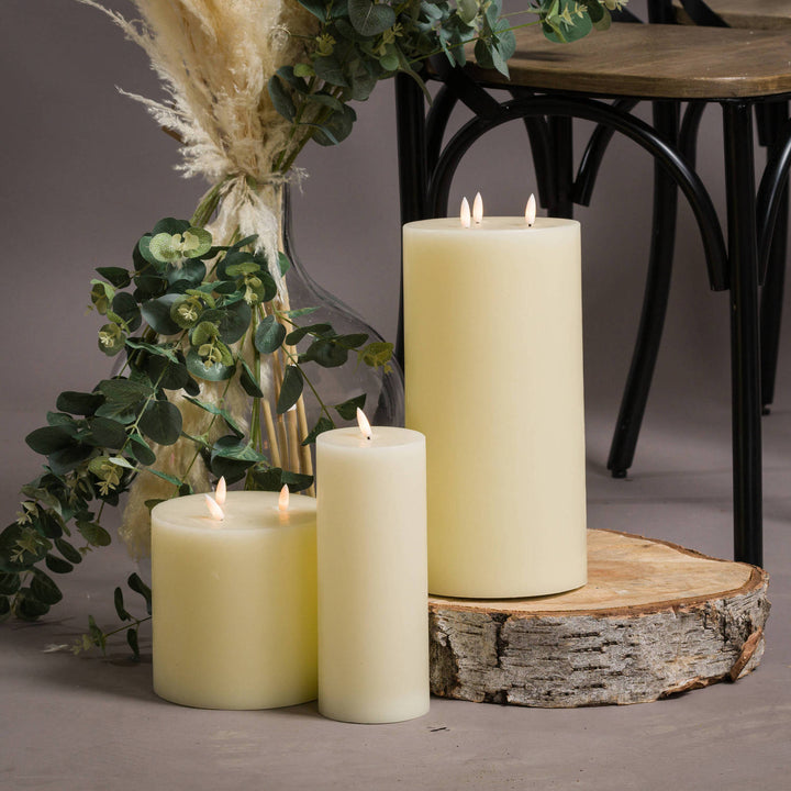 Luxe Collection Natural Glow 3 x 8 LED Cream Candle - Modern Rattan Ltd