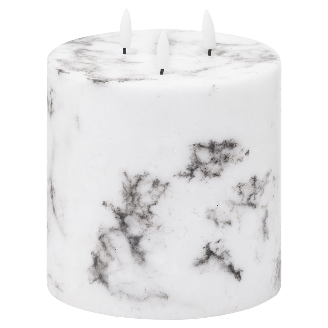 Luxe Collection Natural Glow 6x6 Marble Effect LED Candle - Modern Rattan Ltd