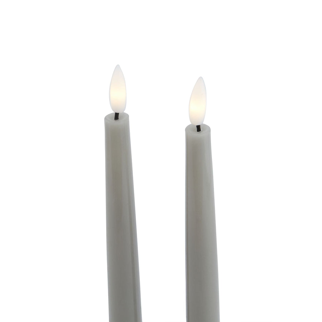 Luxe Collection S/2 Grey LED Wax Dinner Candles - Modern Rattan Ltd