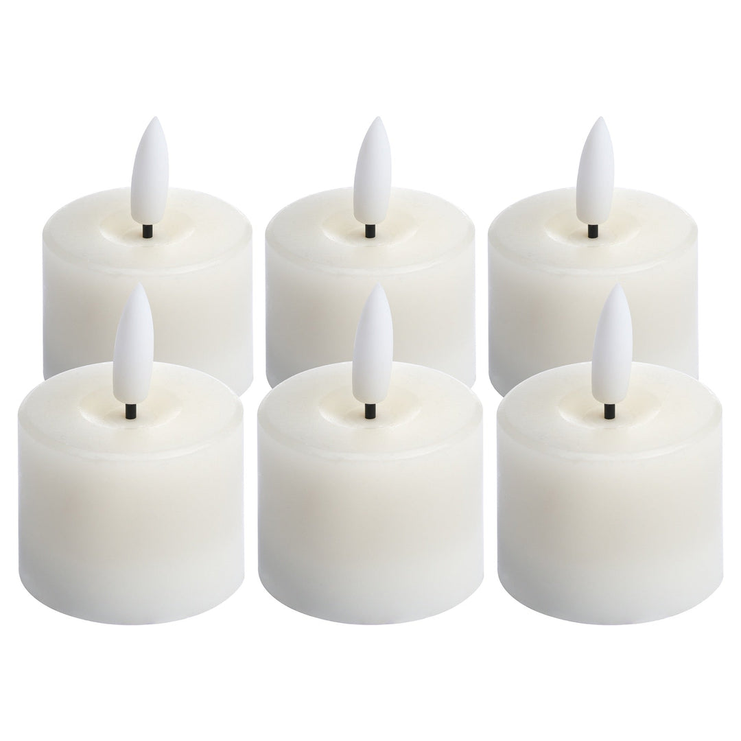 Luxe Collection Set Of 6 Natural Glow Led Tealight Candles - Modern Rattan Ltd