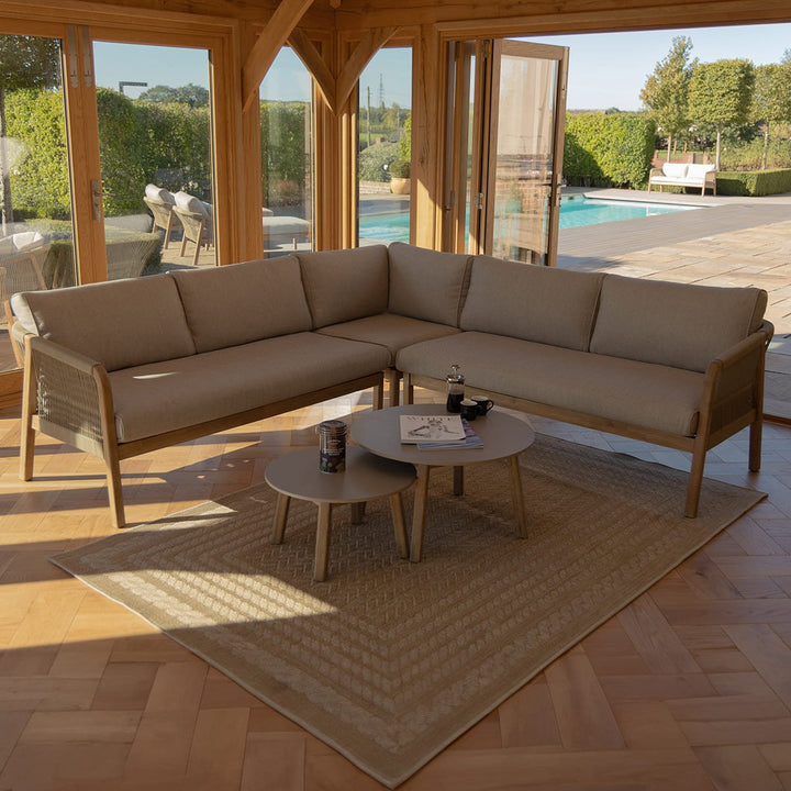 Martinique Corner Sofa With 2 Tables - Modern Rattan Ltd