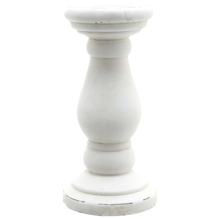 Matt White Ceramic Candle Holder - Modern Rattan Ltd