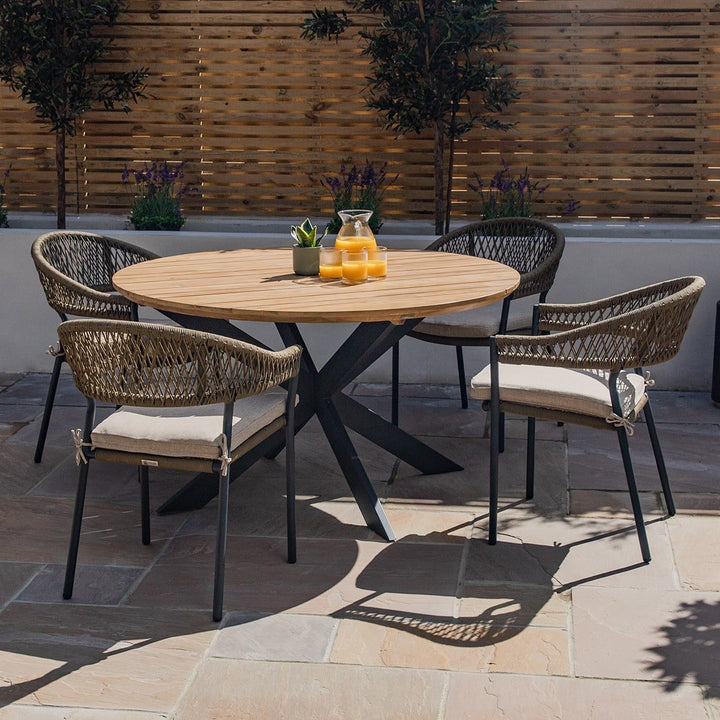 Maze - Bali 4 Seat Round Dining Set - Modern Rattan Ltd