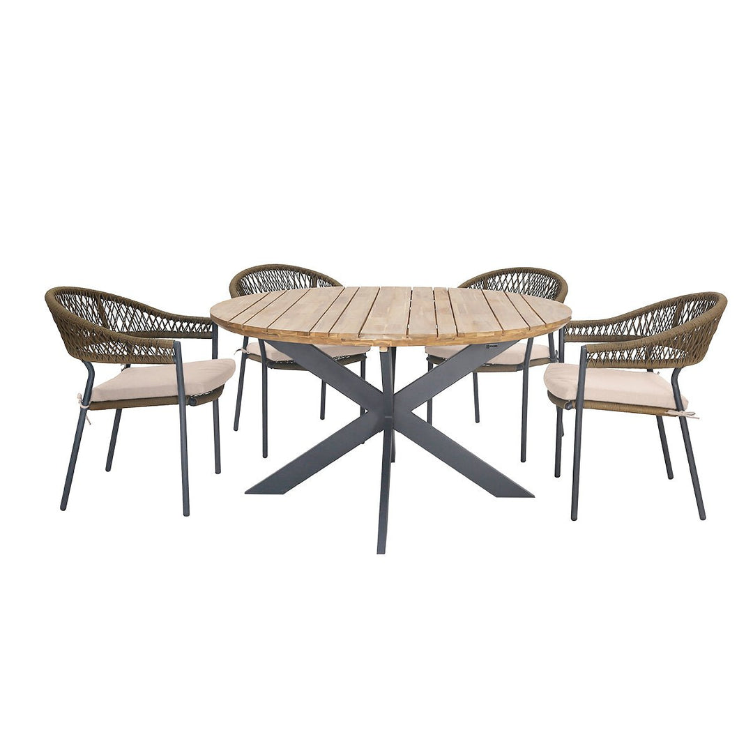 Maze - Bali 4 Seat Round Dining Set - Modern Rattan Ltd