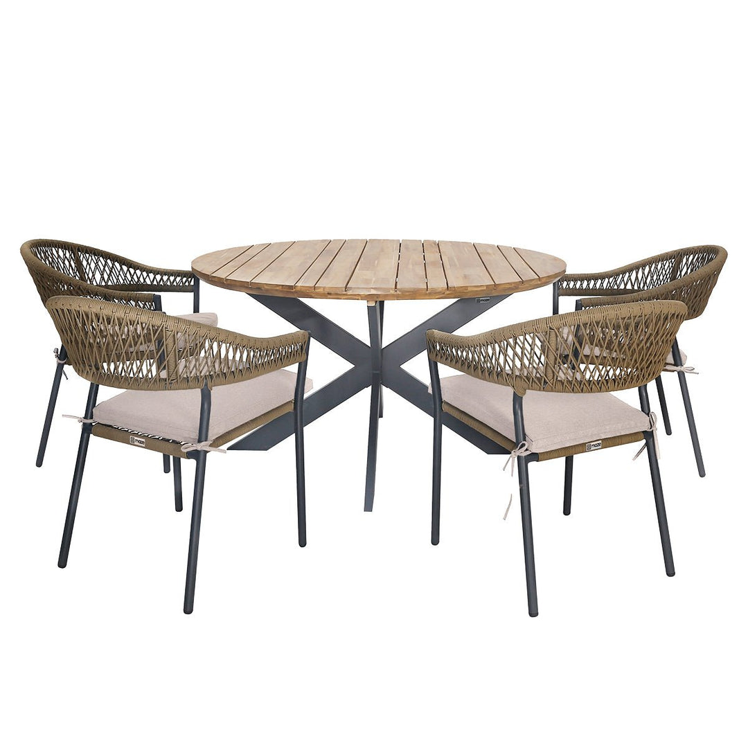 Maze - Bali 4 Seat Round Dining Set - Modern Rattan Ltd