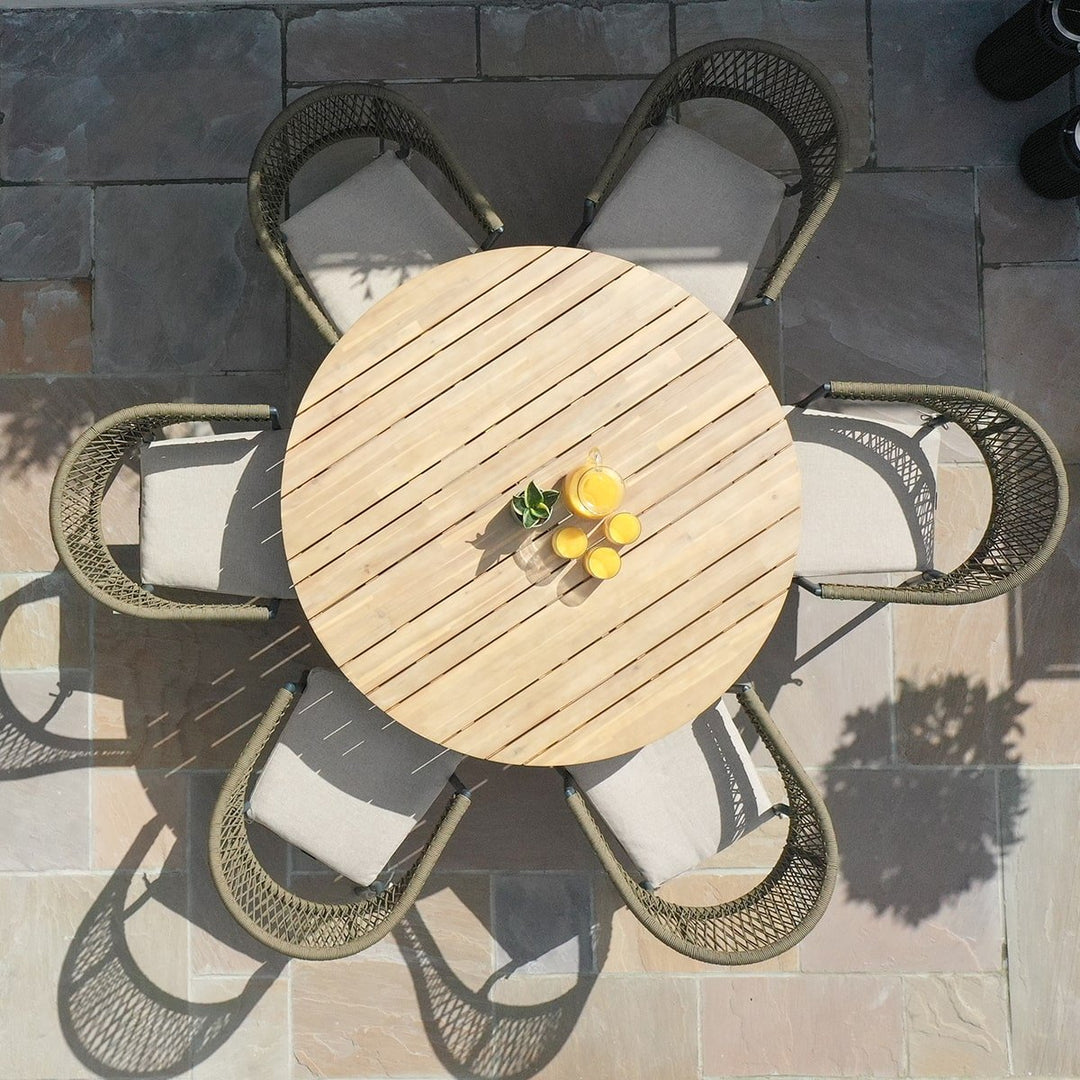 Maze - Bali 6 Seat Round Dining Set - Modern Rattan Ltd