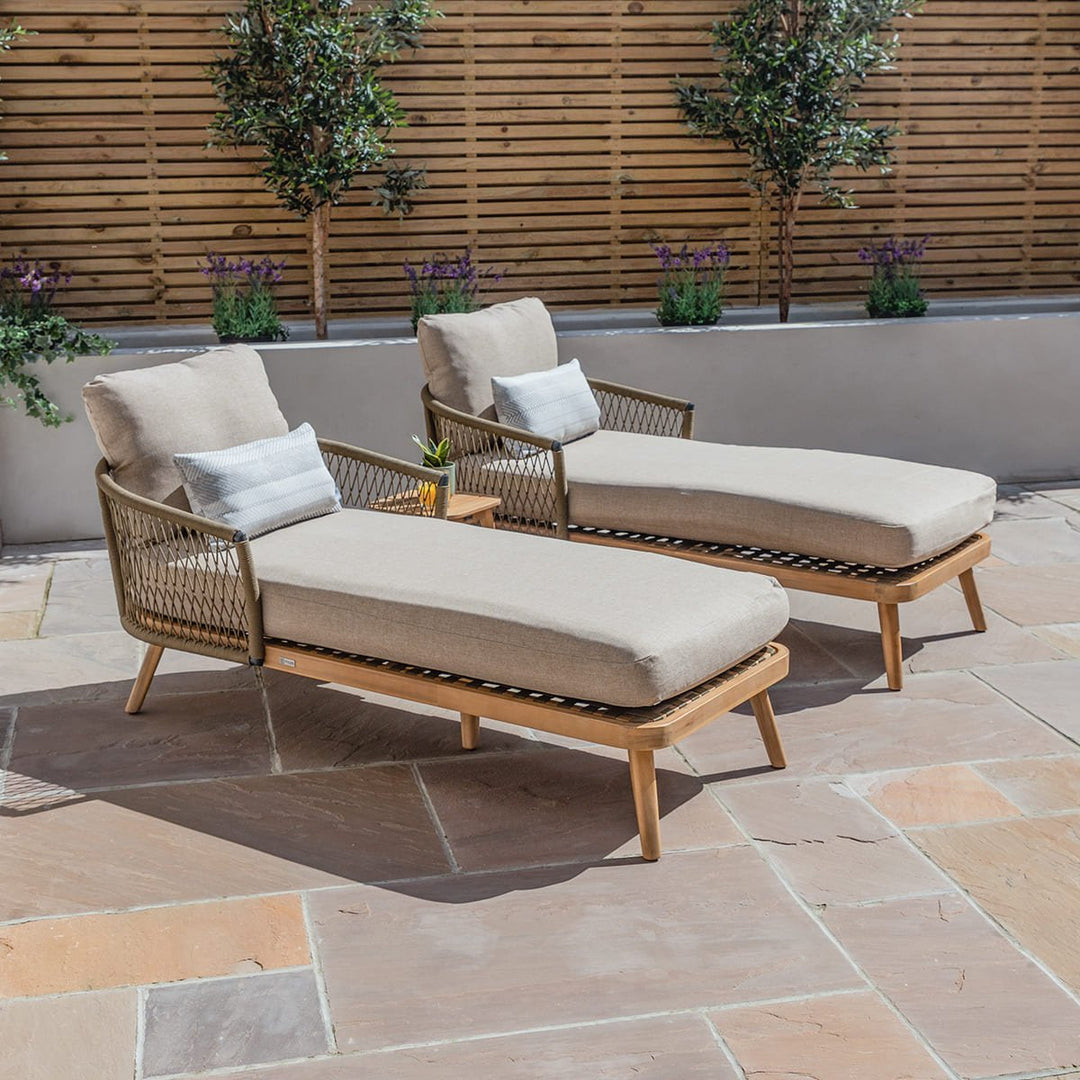 Maze - Bali Double Sunlounger Set & Side Table - Modern Rattan Ltd