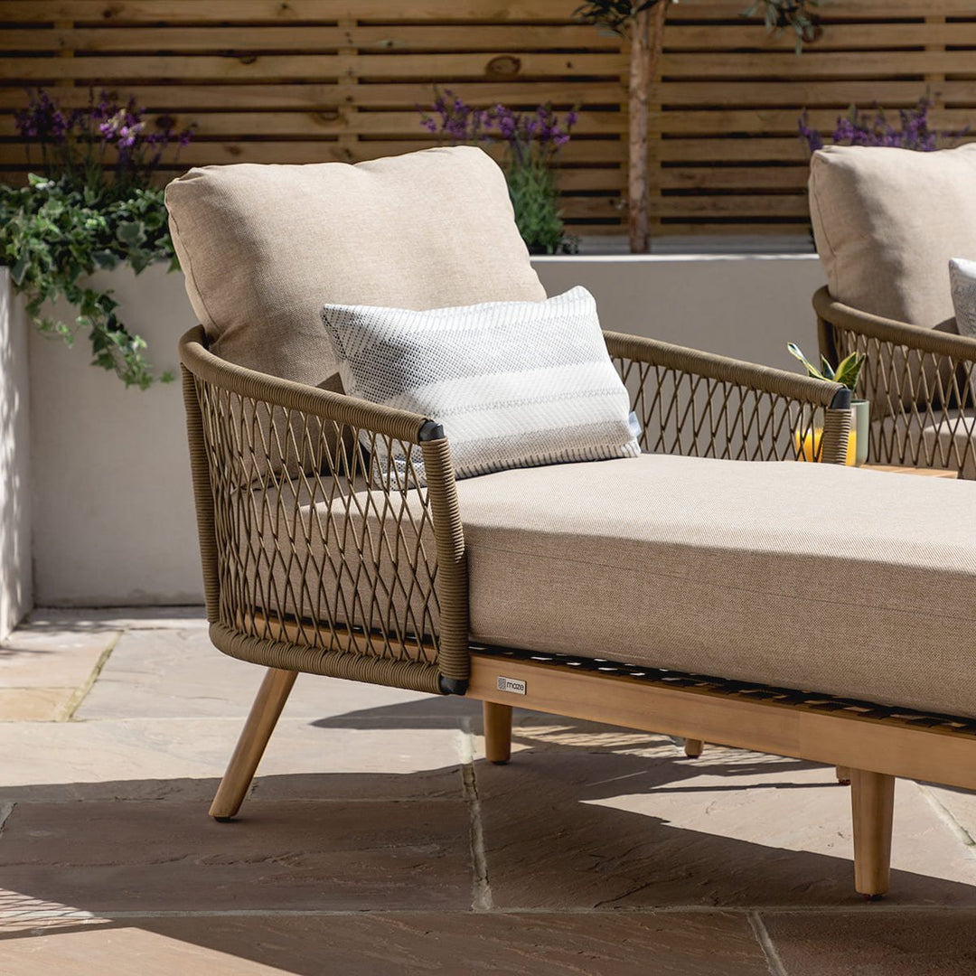 Maze - Bali Double Sunlounger Set & Side Table - Modern Rattan Ltd