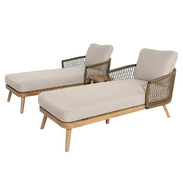 Maze - Bali Double Sunlounger Set & Side Table - Modern Rattan Ltd