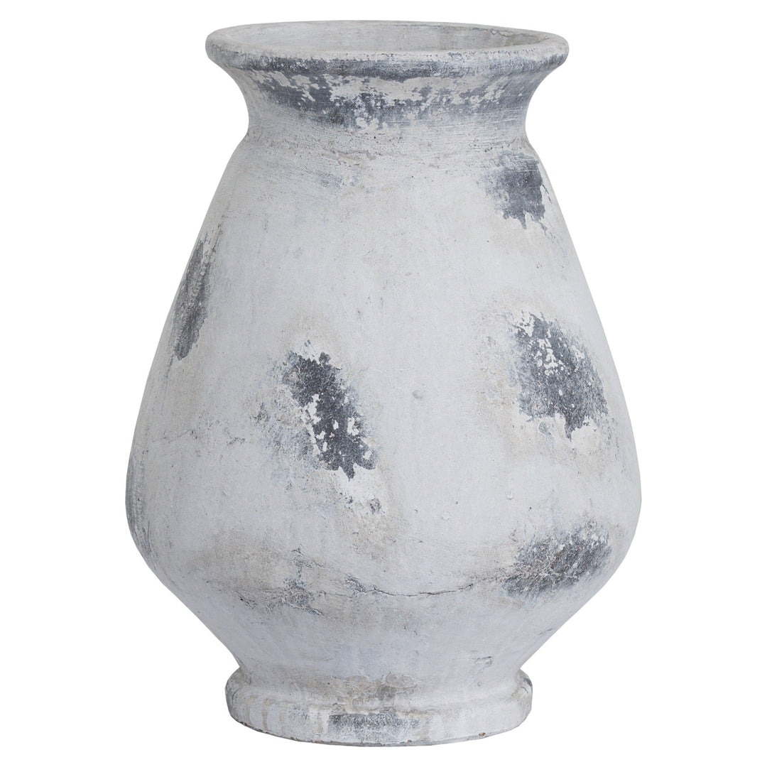 Naxos Large Antique White Vase - Modern Rattan Ltd