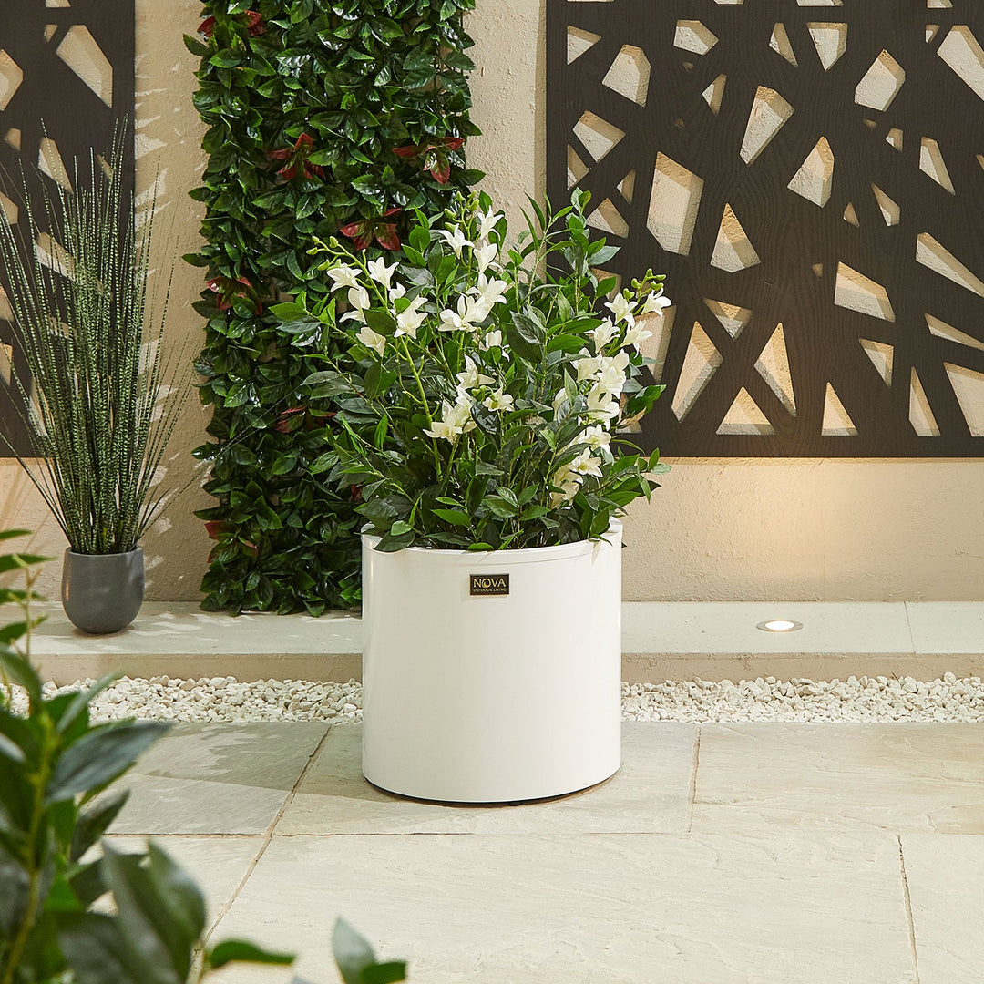 Nova - Round Aluminium Planter - Medium - Modern Rattan Ltd