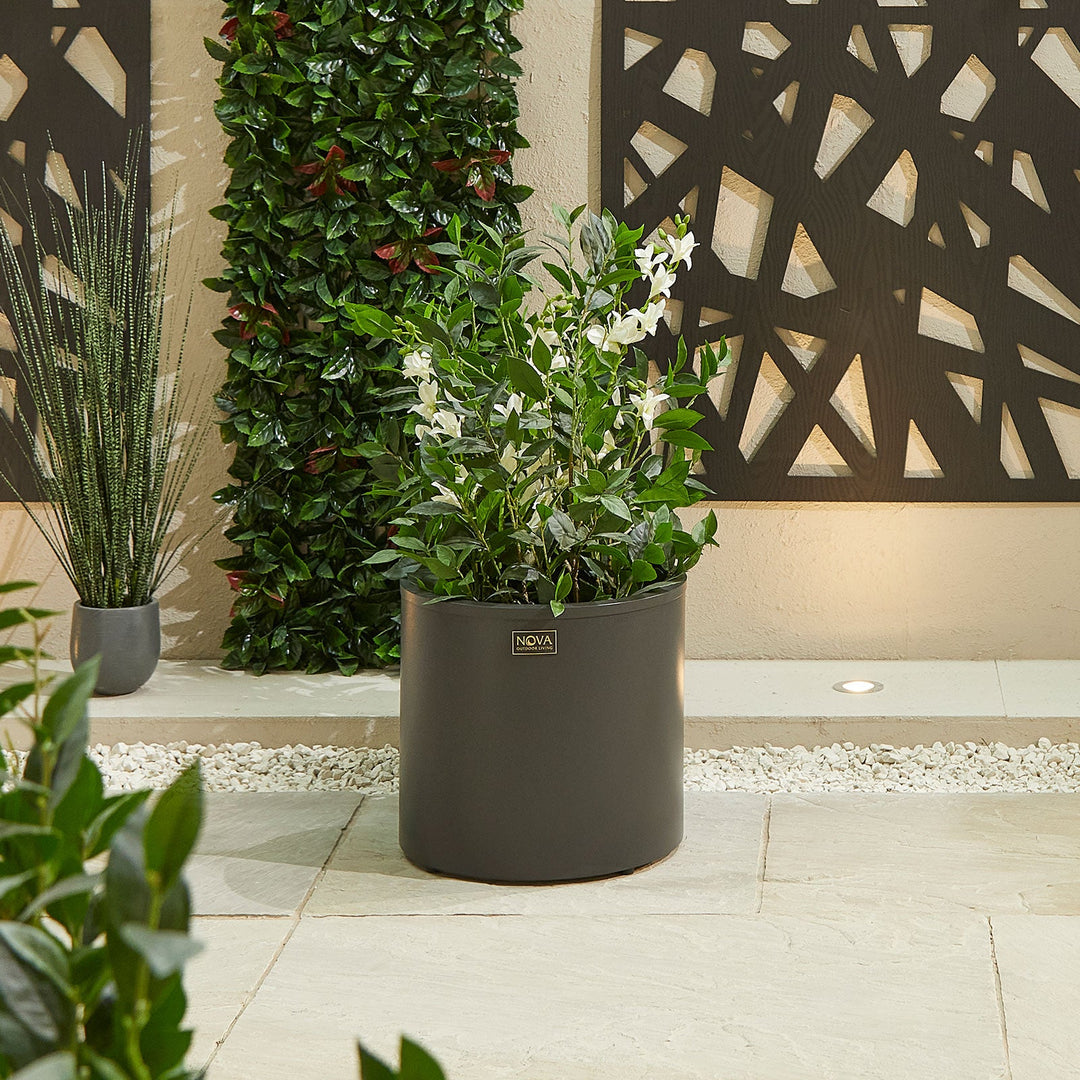 Nova - Round Aluminium Planter - Medium - Modern Rattan Ltd