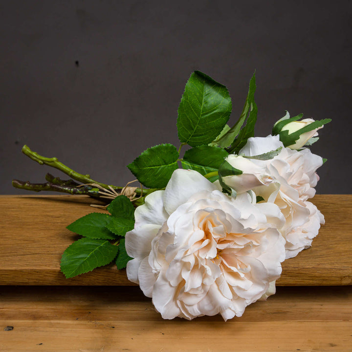 Peachy Cream Short Stem Rose Bouquet - Modern Rattan Ltd