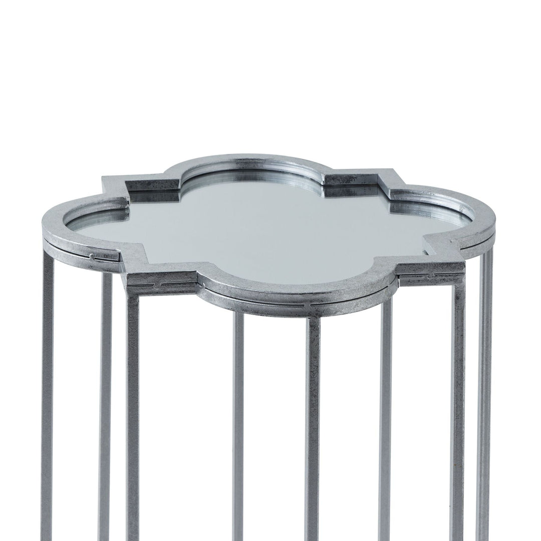 Quarter Foil Mirrored Set Of Two Side Tables - Modern Rattan Ltd