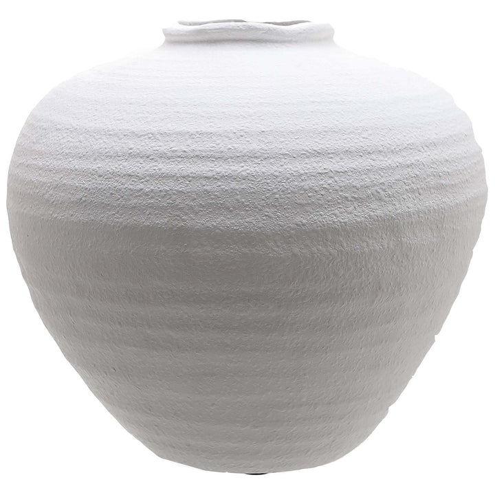 Regola Large Matt White Ceramic Vase - Modern Rattan Ltd