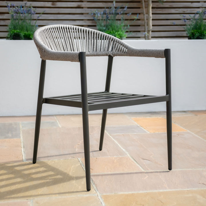 Roma 4 Seat Round Dining Set - Clay Stone Grey - Modern Rattan Ltd