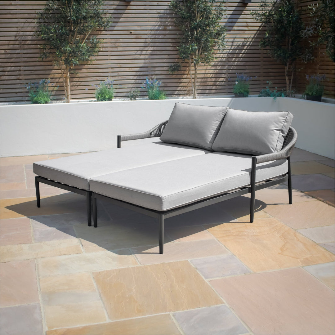 Roma Double Sunlounger Set - Clay Stone Grey - Modern Rattan Ltd