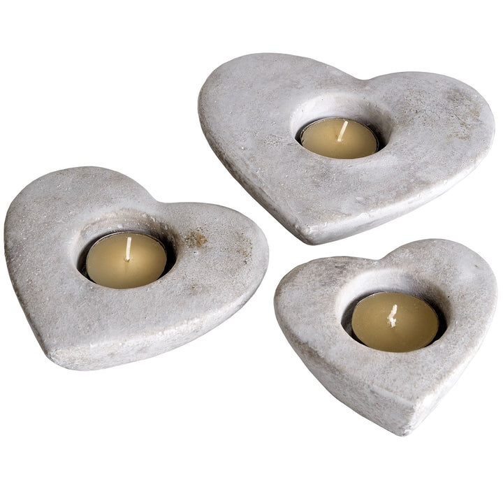 Set Of Three Heart Tea Light Holders - Modern Rattan Ltd