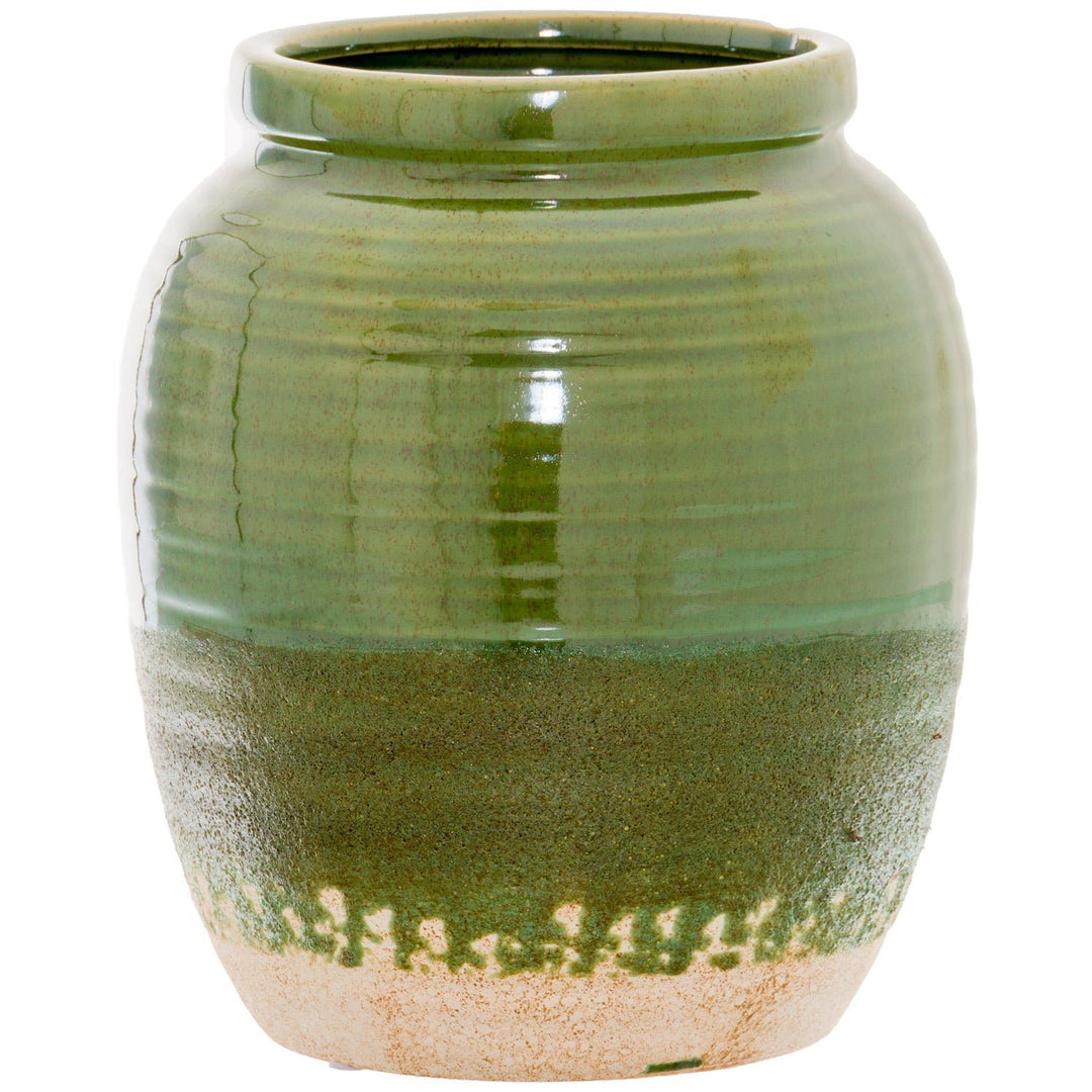 Seville Collection Olive Bulbous Vase - Modern Rattan Ltd