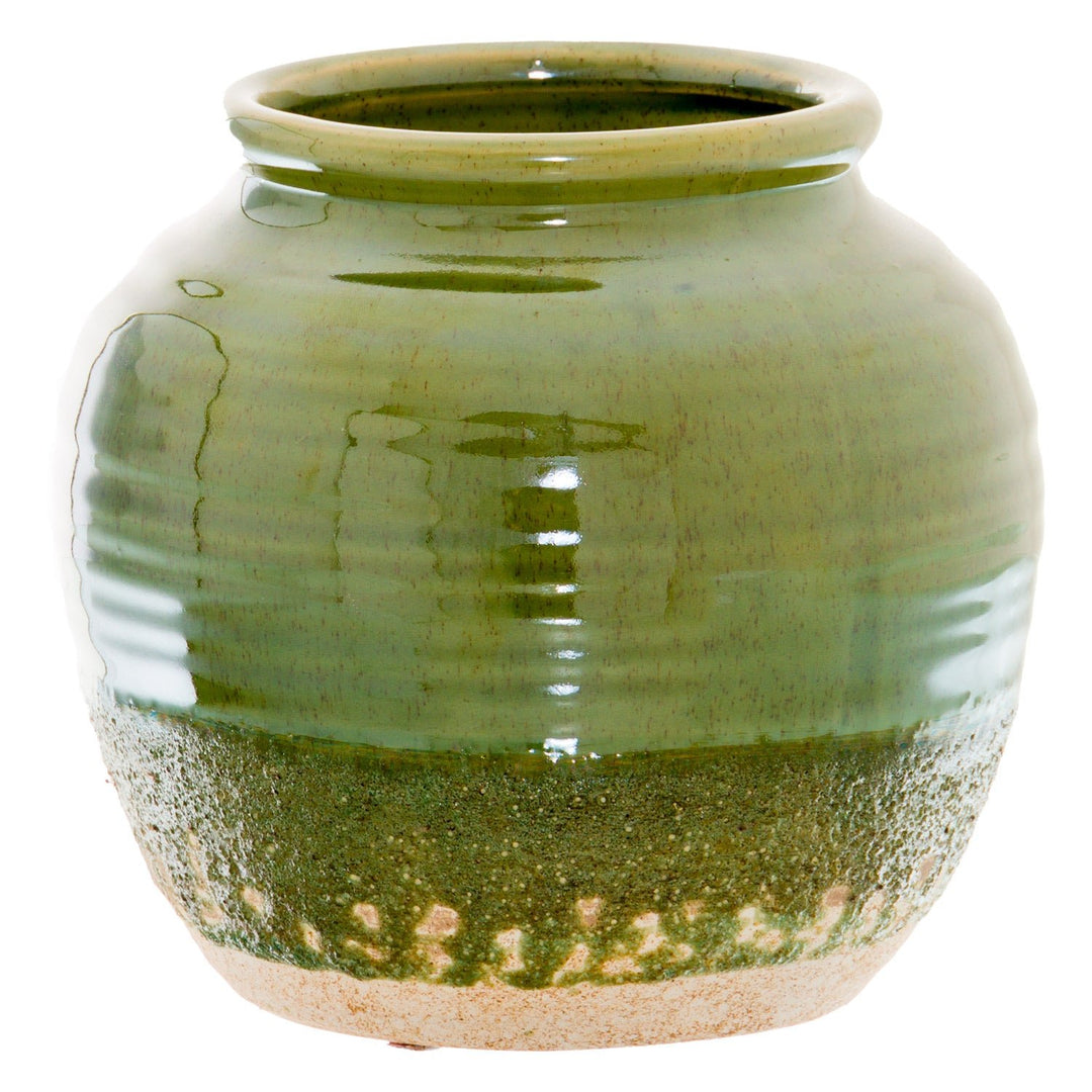 Seville Collection Olive Squat Vase - Modern Rattan Ltd