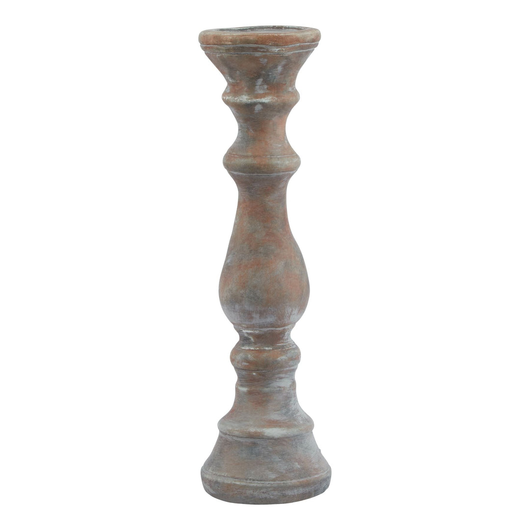 Siena Large Brown Column Candle Holder - Modern Rattan Ltd