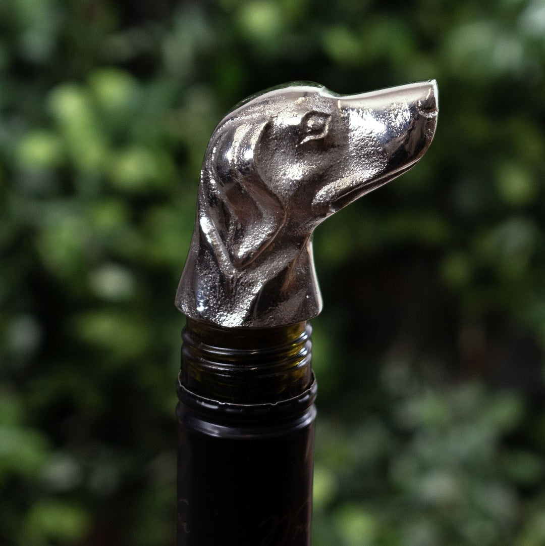 Silver Nickel Dog Bottle Stopper - Modern Rattan Ltd