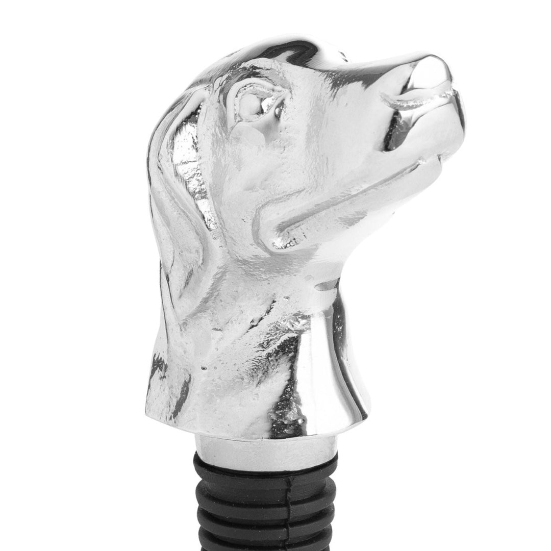 Silver Nickel Dog Bottle Stopper - Modern Rattan Ltd