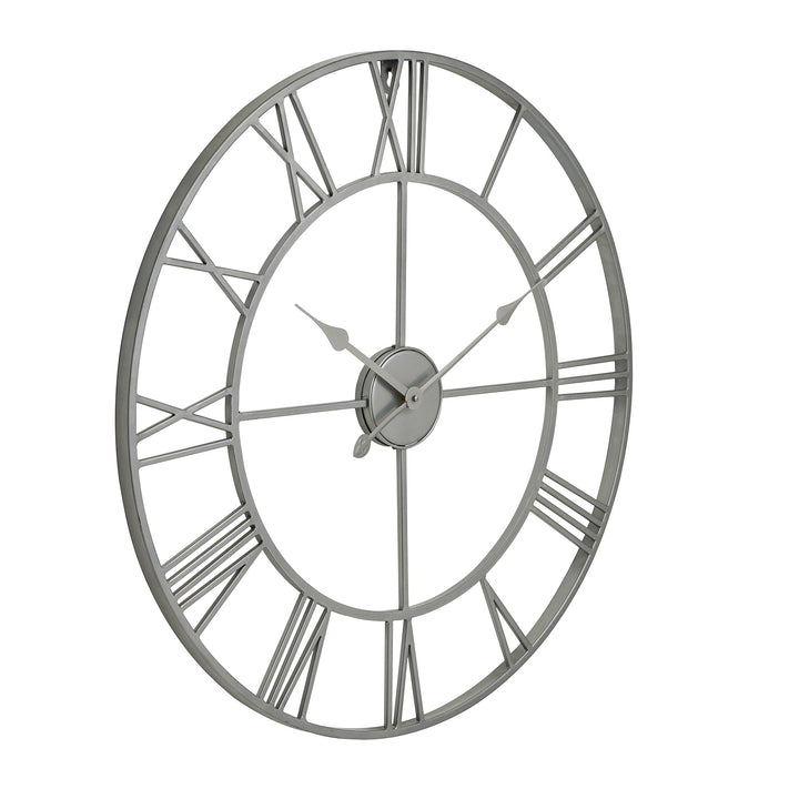 Silver Skeleton Wall Clock - Modern Rattan Ltd