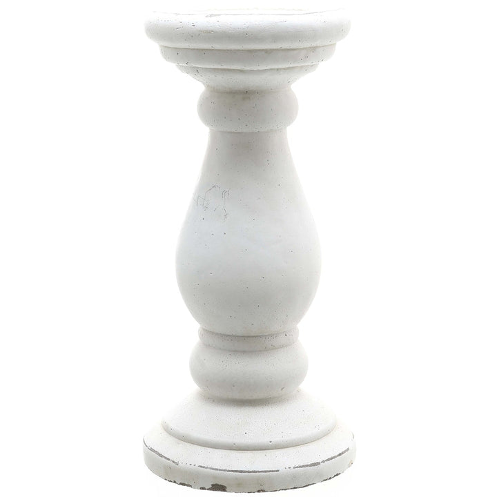 Small Matt White Ceramic Candle Holder - Modern Rattan Ltd