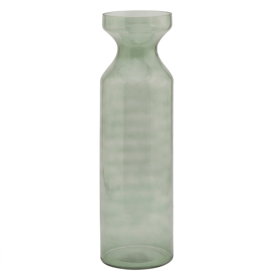 Smoked Sage Glass Fluted Vase - Modern Rattan Ltd