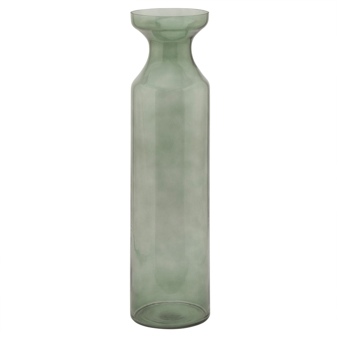 Smoked Sage Glass Tall Fluted Vase - Modern Rattan Ltd