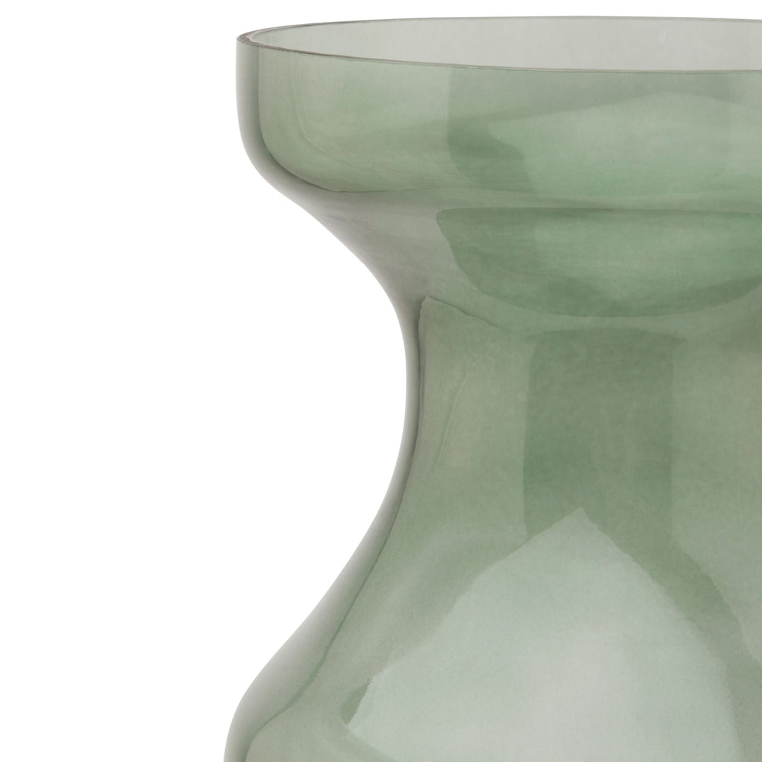 Smoked Sage Glass Tall Fluted Vase - Modern Rattan Ltd