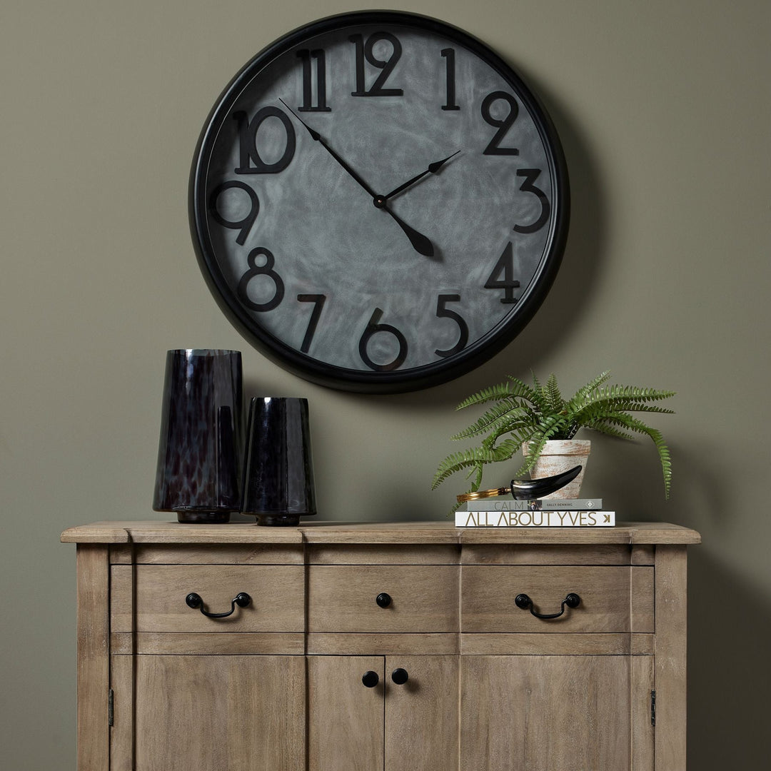 Soho Concrete Effect Large Clock - Modern Rattan Ltd