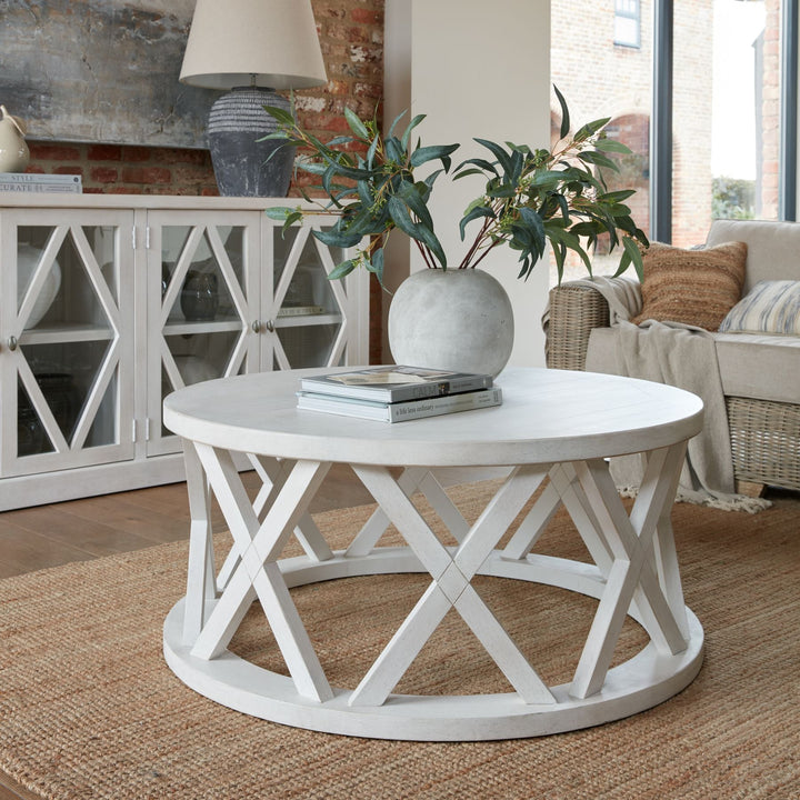 Stamford Plank Collection Round Coffee Table - Modern Rattan Ltd