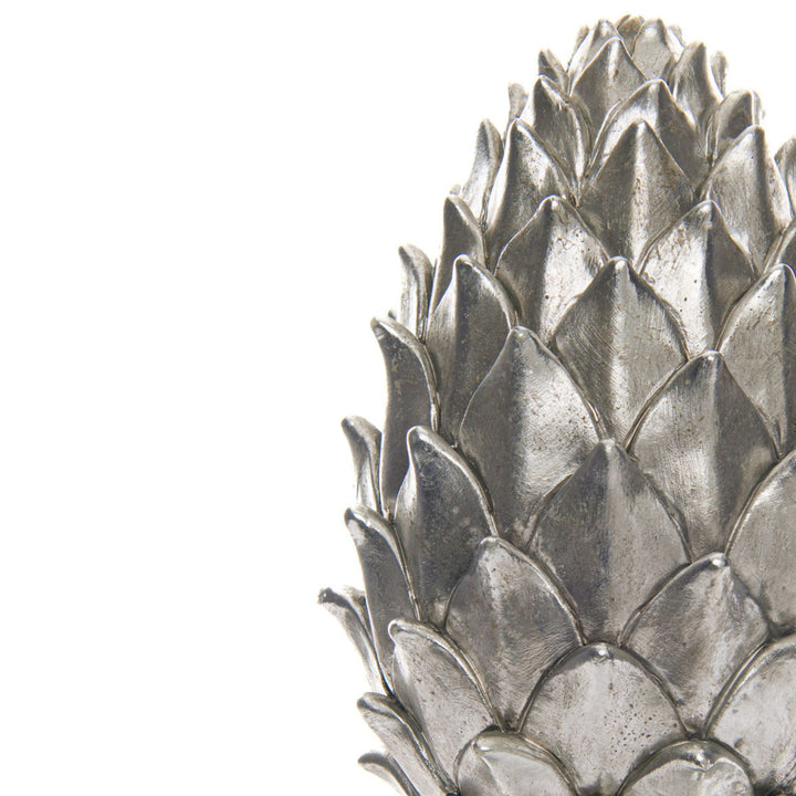 Tall Large Silver Pinecone Finial - Modern Rattan Ltd