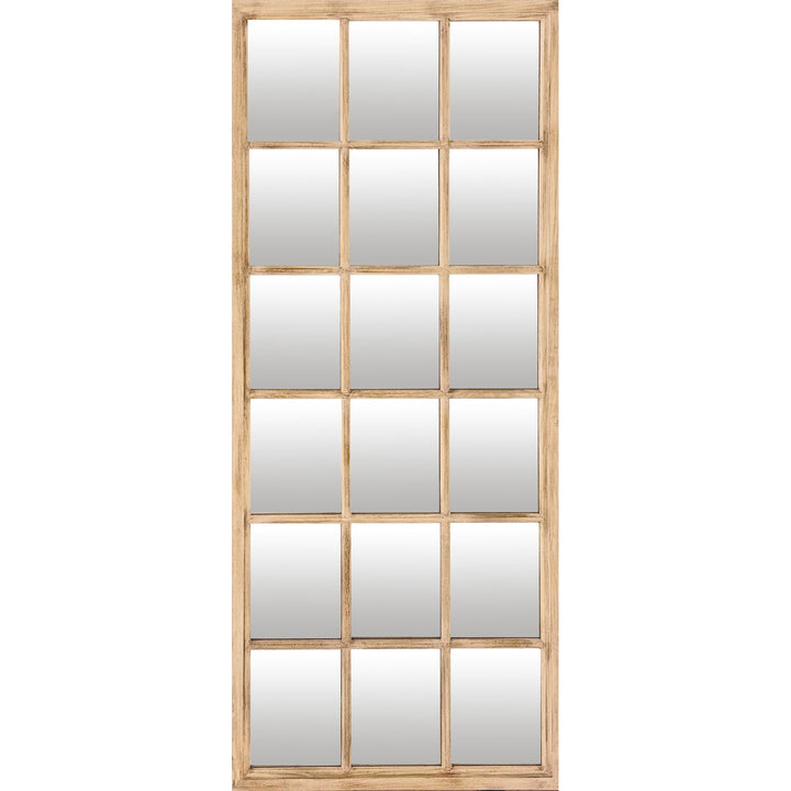 Tall Washed Wood Window Mirror - Modern Rattan Ltd