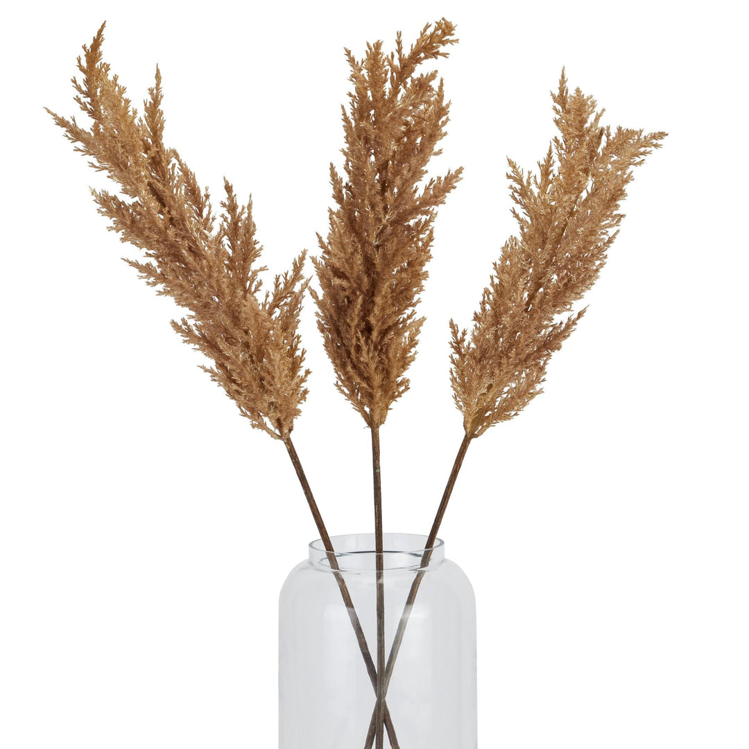 Taupe Faux Dried Pampas Grass Stem - Modern Rattan Ltd