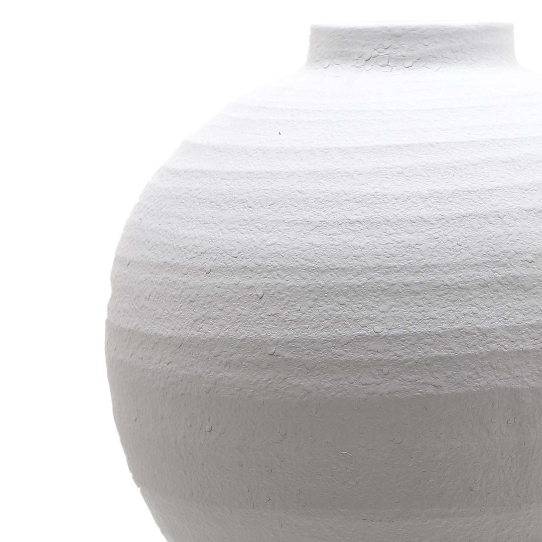 Tiber Large Matt White Ceramic Vase - Modern Rattan Ltd