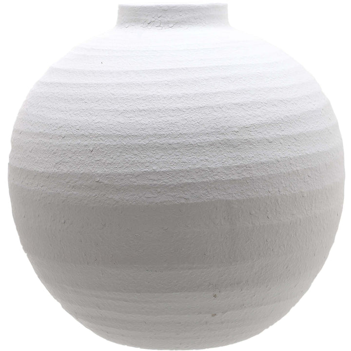 Tiber Large Matt White Ceramic Vase - Modern Rattan Ltd