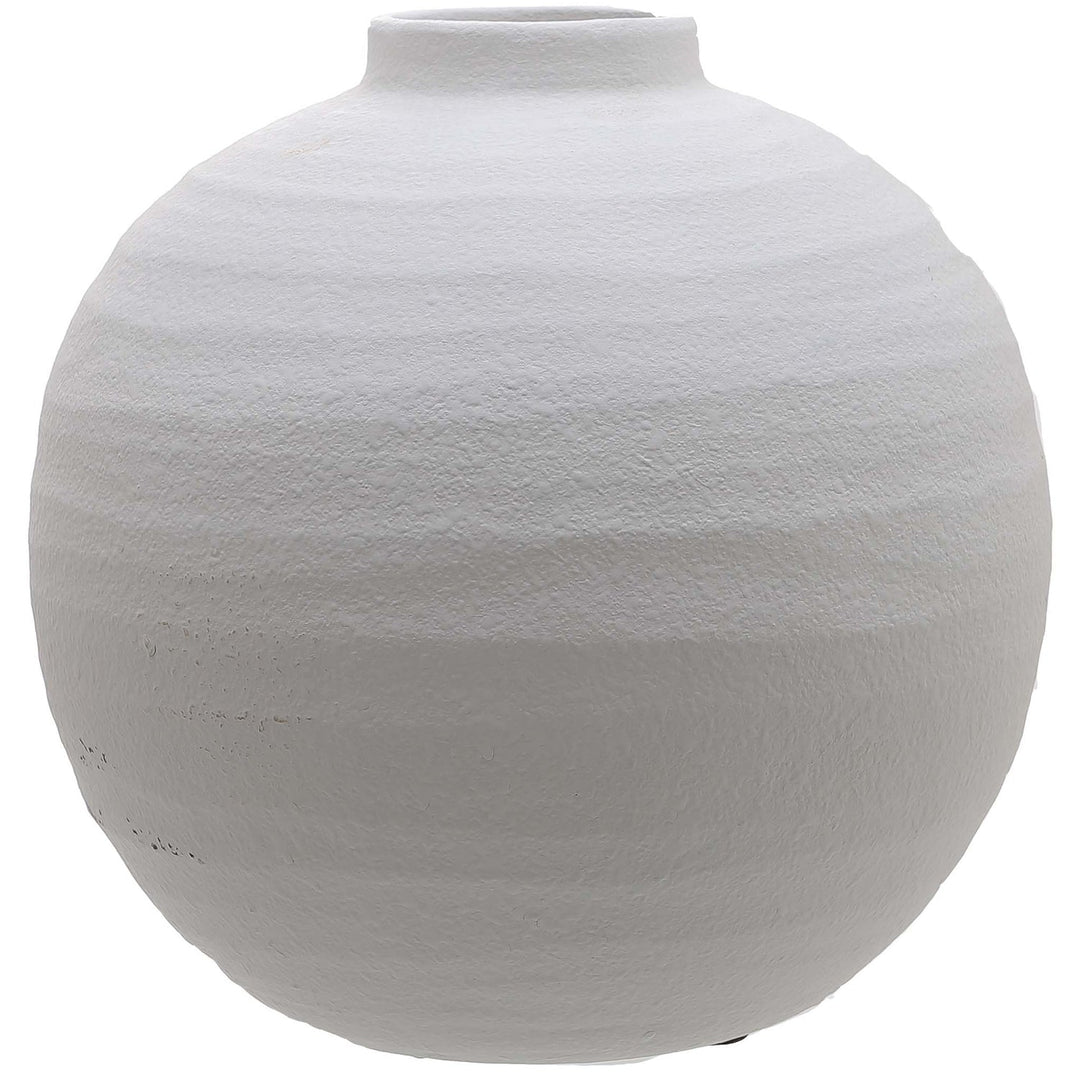 Tiber Matt White Ceramic Vase - Modern Rattan Ltd