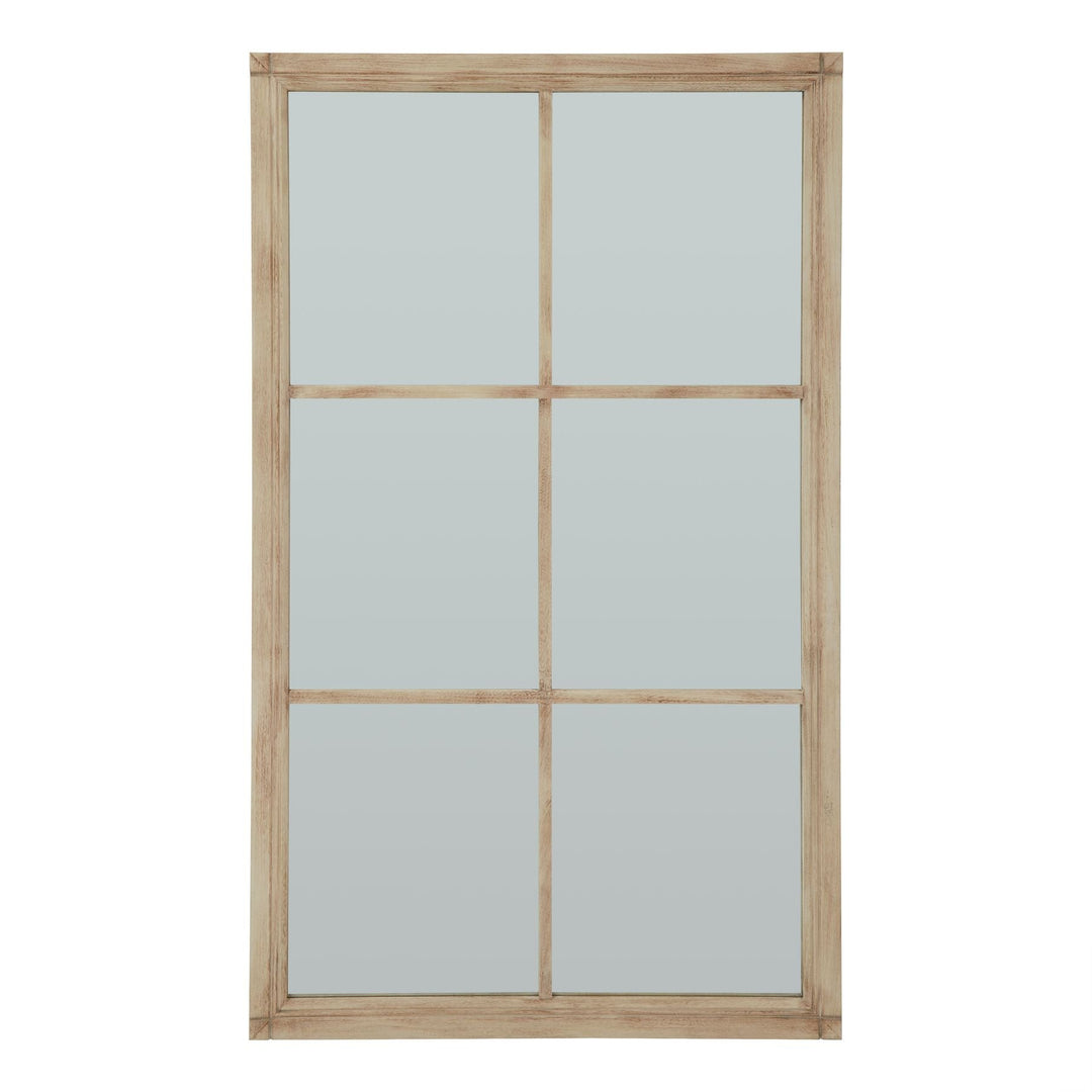 Washed Wood Large Window Mirror - Modern Rattan Ltd