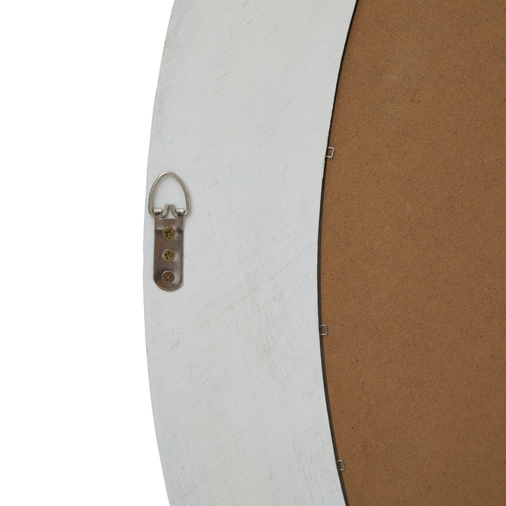 Washed Wood Round Framed Large Mirror - Modern Rattan Ltd