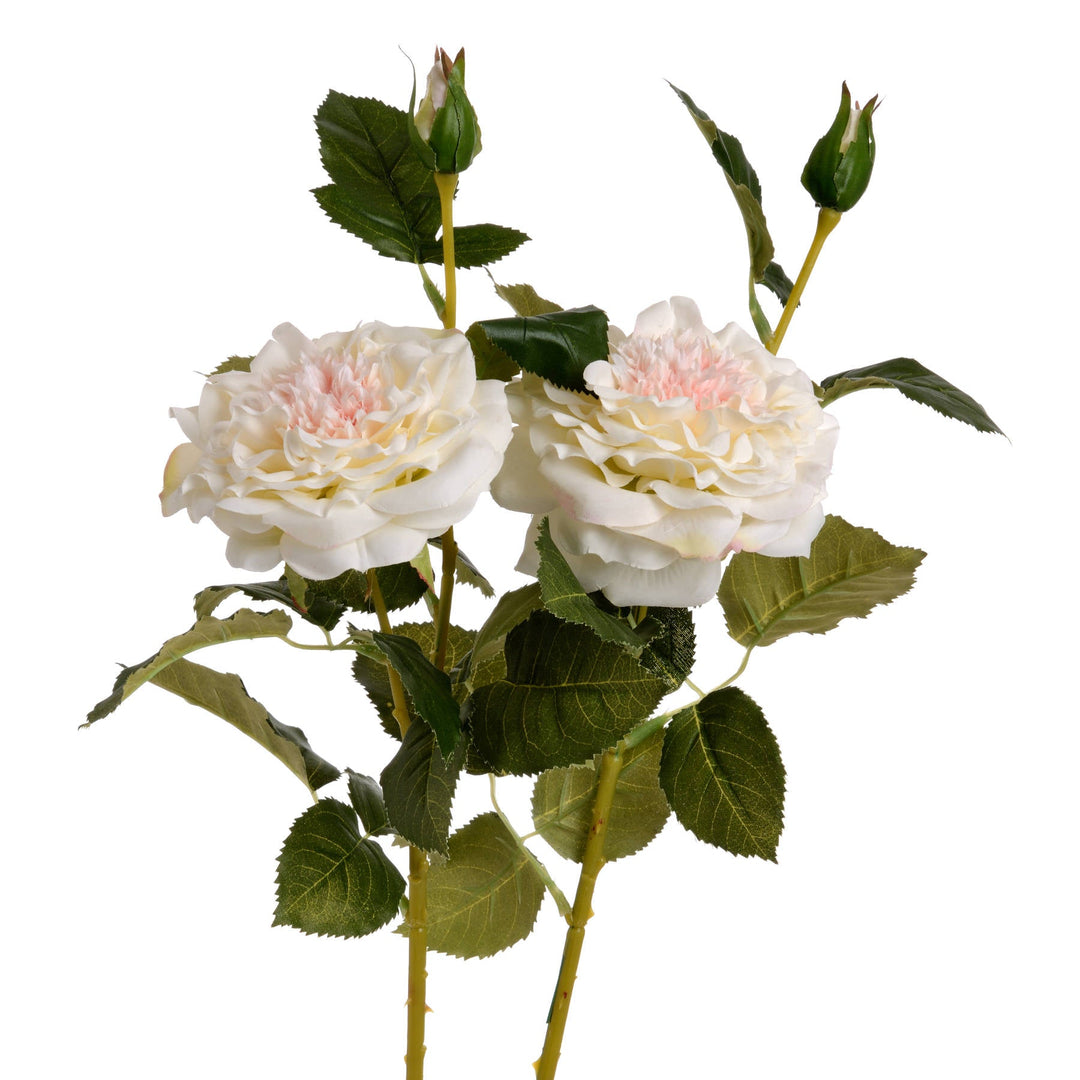 White Garden Rose Spray - Modern Rattan Ltd