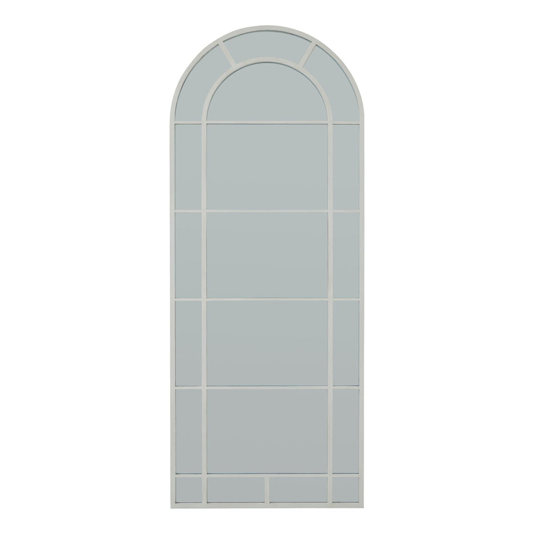 White Large Arched Window Mirror - Modern Rattan Ltd