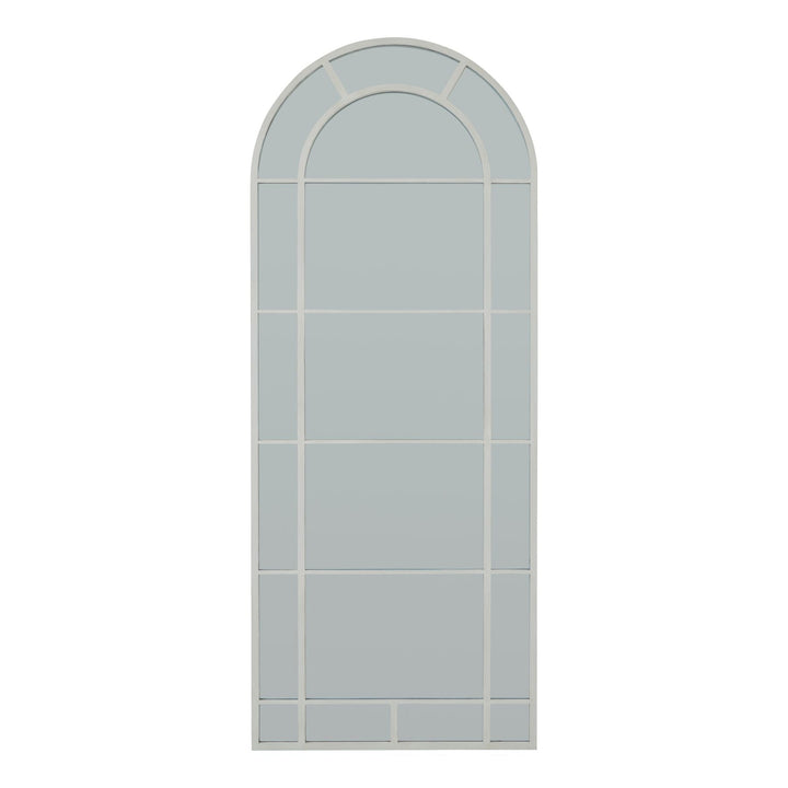 White Large Arched Window Mirror - Modern Rattan Ltd